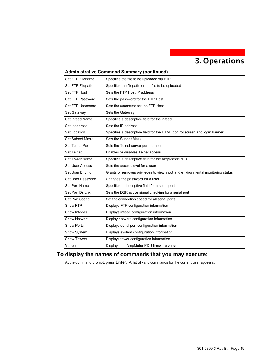 Operations | MGE UPS Systems AmpMeter PDU User Manual | Page 19 / 52