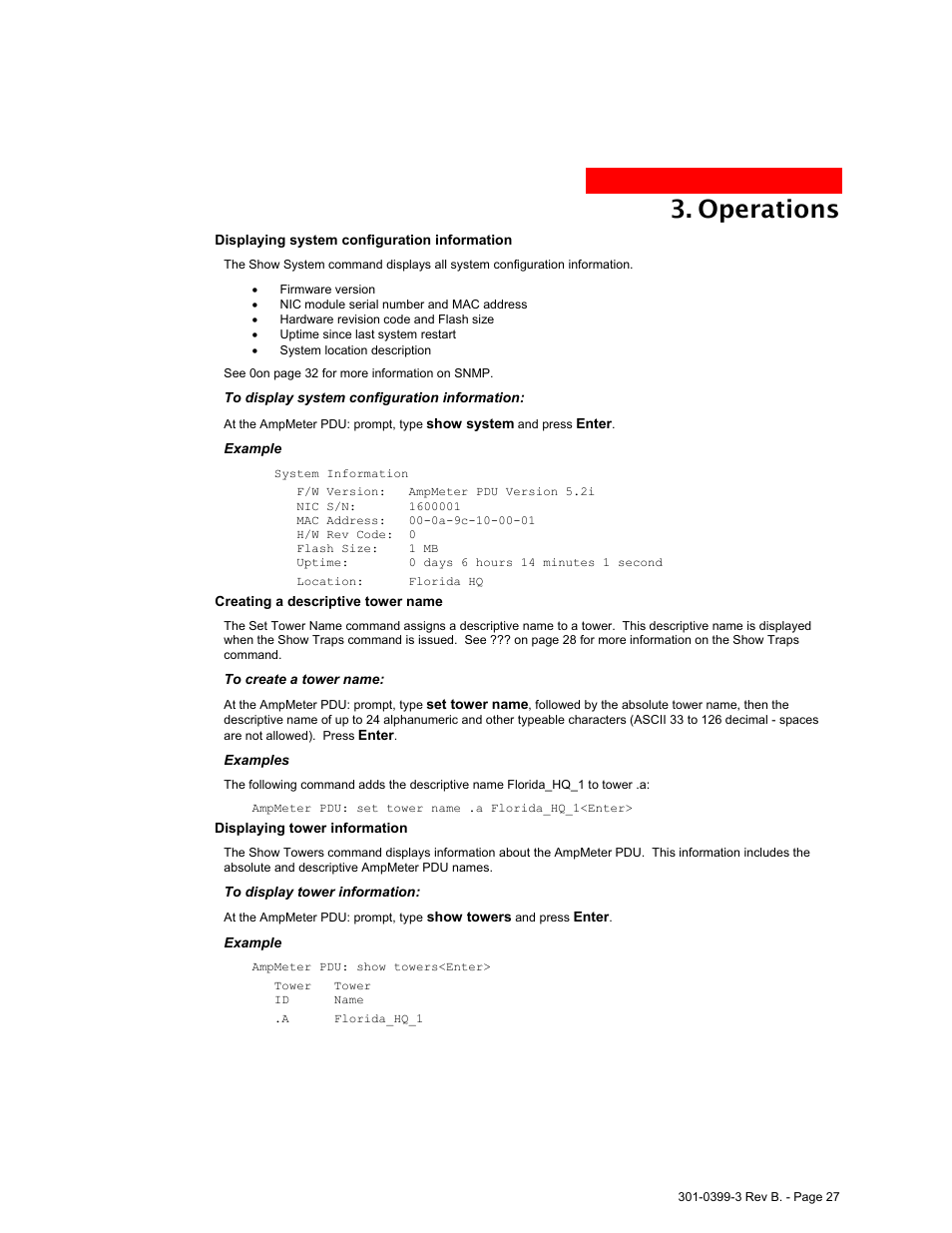 Operations | MGE UPS Systems AmpMeter PDU User Manual | Page 27 / 52