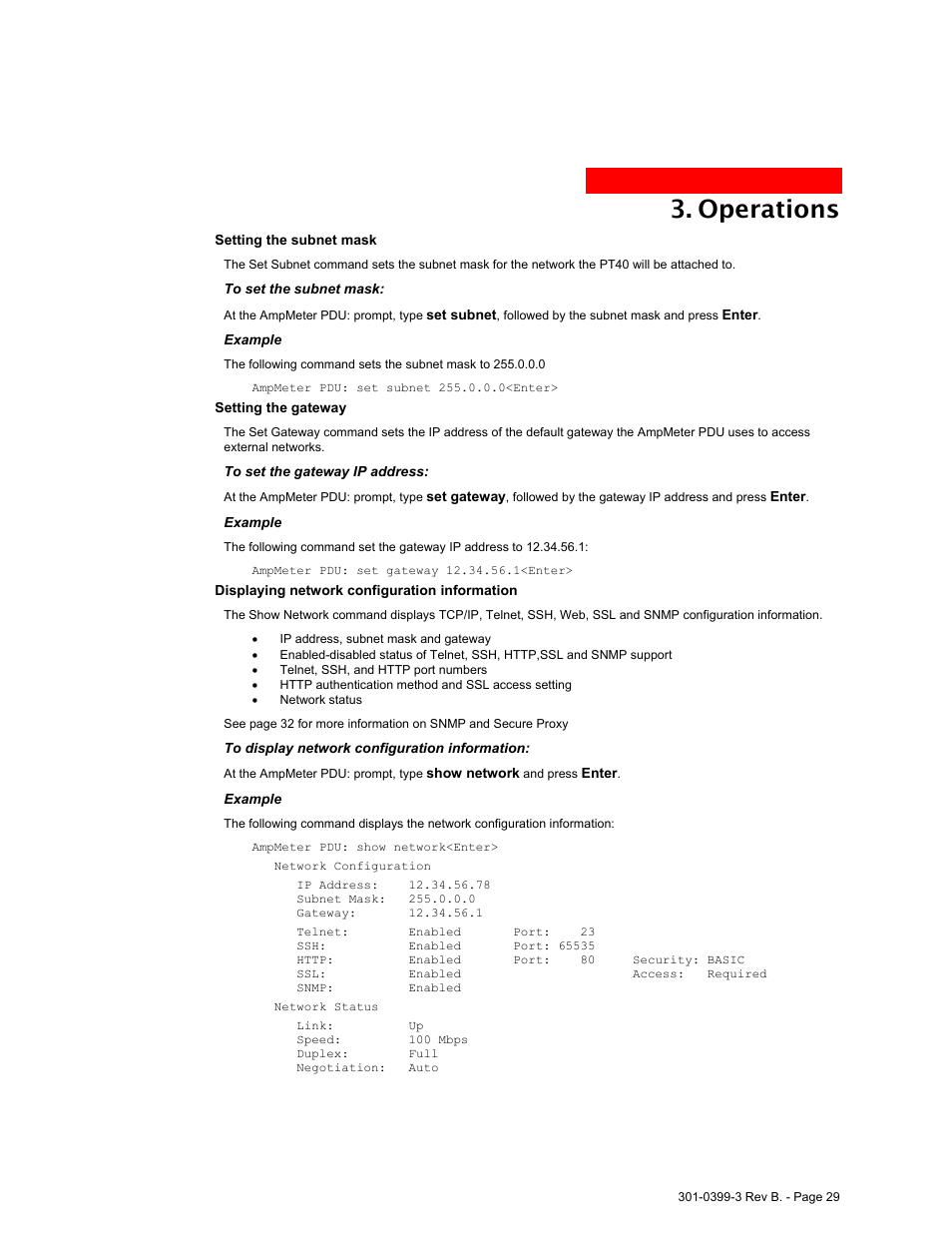 Operations | MGE UPS Systems AmpMeter PDU User Manual | Page 29 / 52