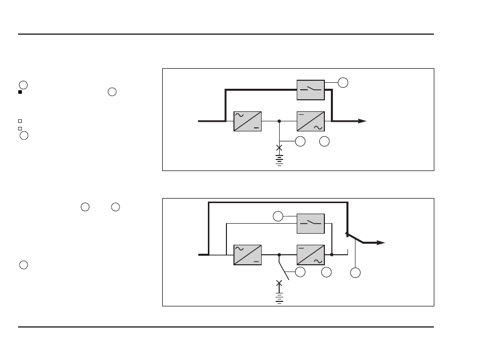 Betrieb, Fortsetzung), Betrieb über die by-pass optionen | Automatischer by-pass, Manueller by-pass | MGE UPS Systems pulsar EX15 User Manual | Page 60 / 106