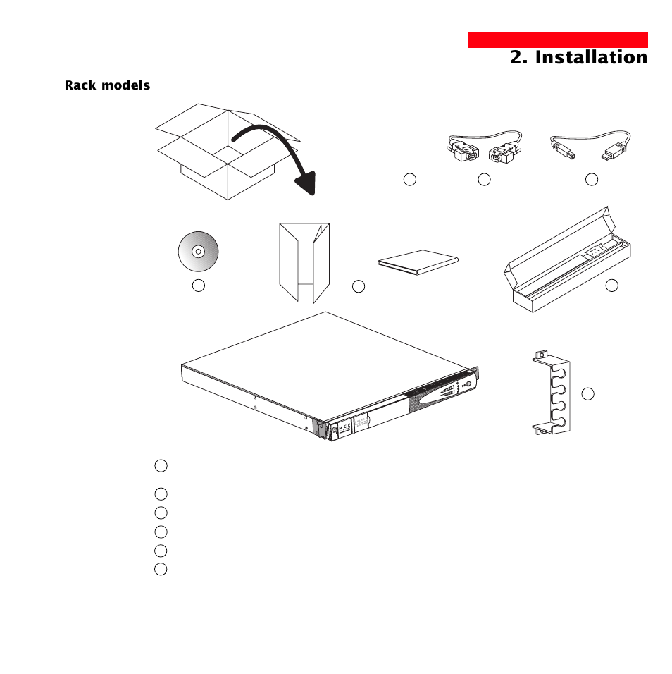 Installation, Rack models | MGE UPS Systems 1500 Tower User Manual | Page 11 / 36