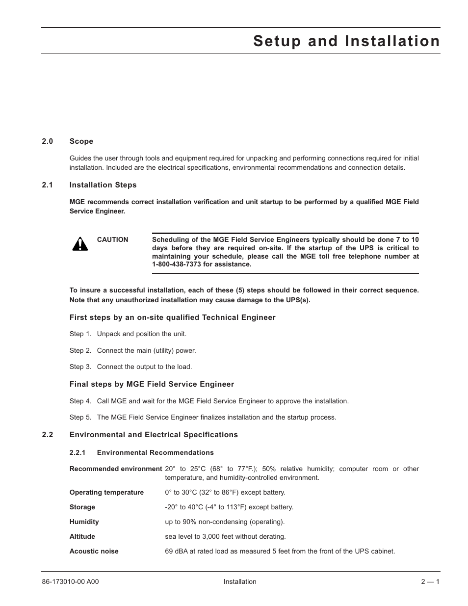 Setup and installation | MGE UPS Systems 40-75KVA User Manual | Page 19 / 56