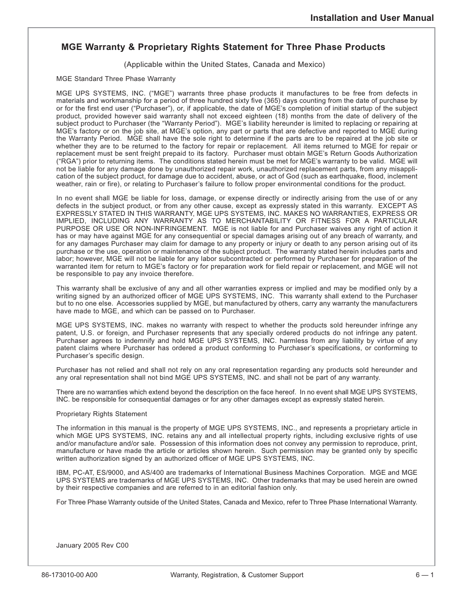 Installation and user manual | MGE UPS Systems 40-75KVA User Manual | Page 43 / 56