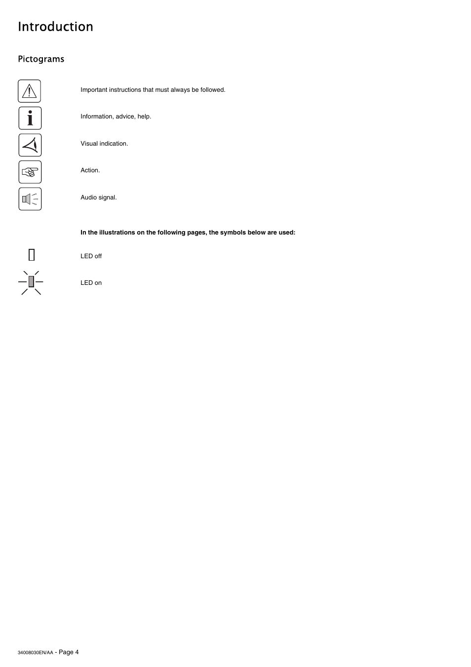 Introduction, Pictograms | MGE UPS Systems 5000 RT User Manual | Page 4 / 38