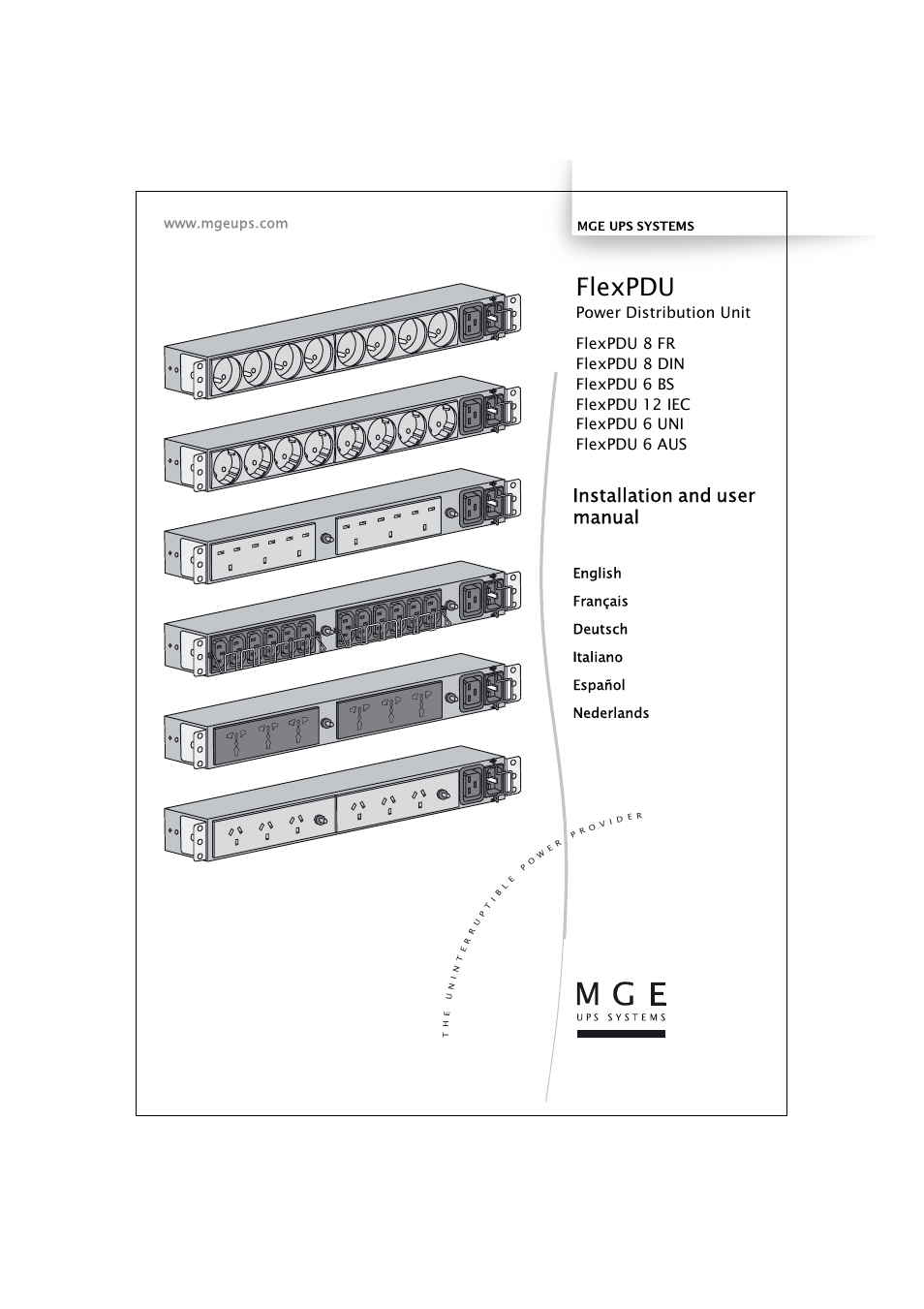 MGE UPS Systems FlexPDU 6 UNI User Manual | 12 pages