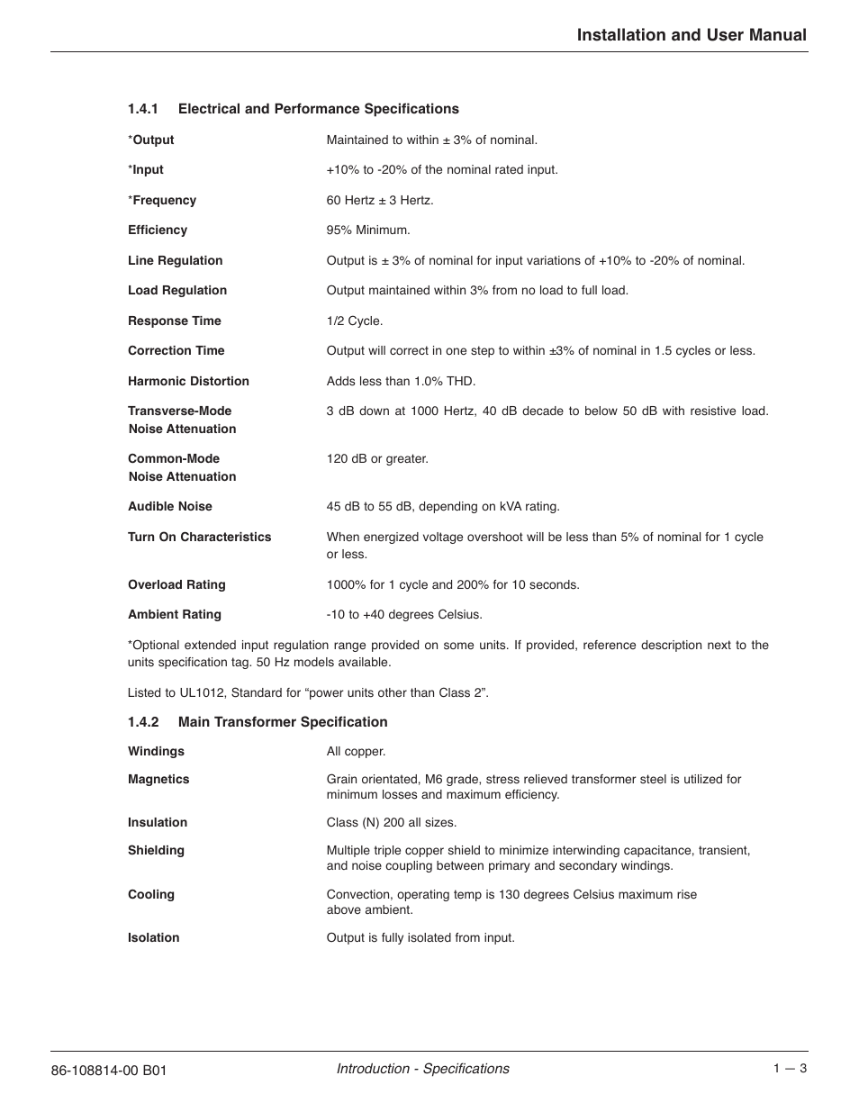 Installation and user manual | MGE UPS Systems POWER-SURE 700 User Manual | Page 13 / 52