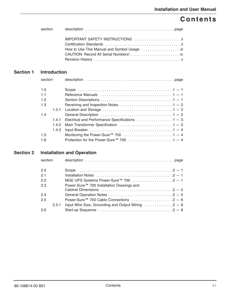 MGE UPS Systems POWER-SURE 700 User Manual | Page 7 / 52