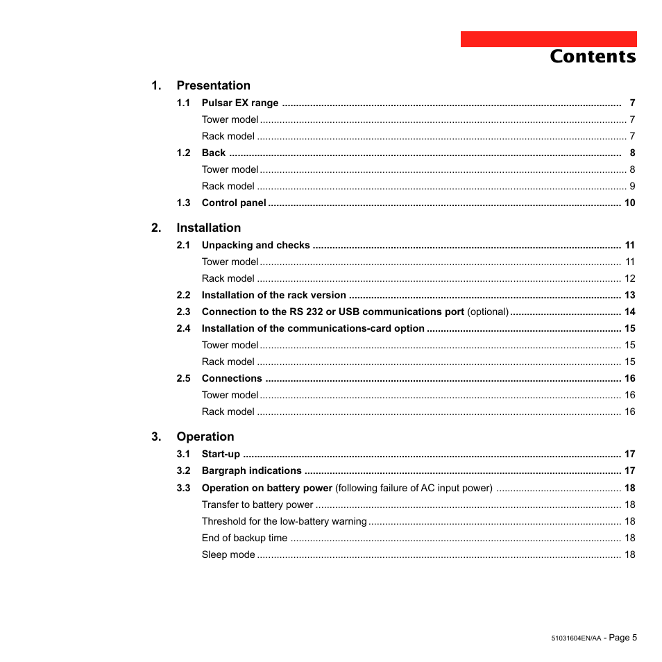 MGE UPS Systems EX 1500 User Manual | Page 5 / 28
