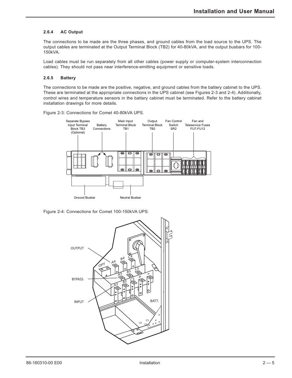 Installation and user manual | MGE UPS Systems 40-150kVA User Manual | Page 30 / 56