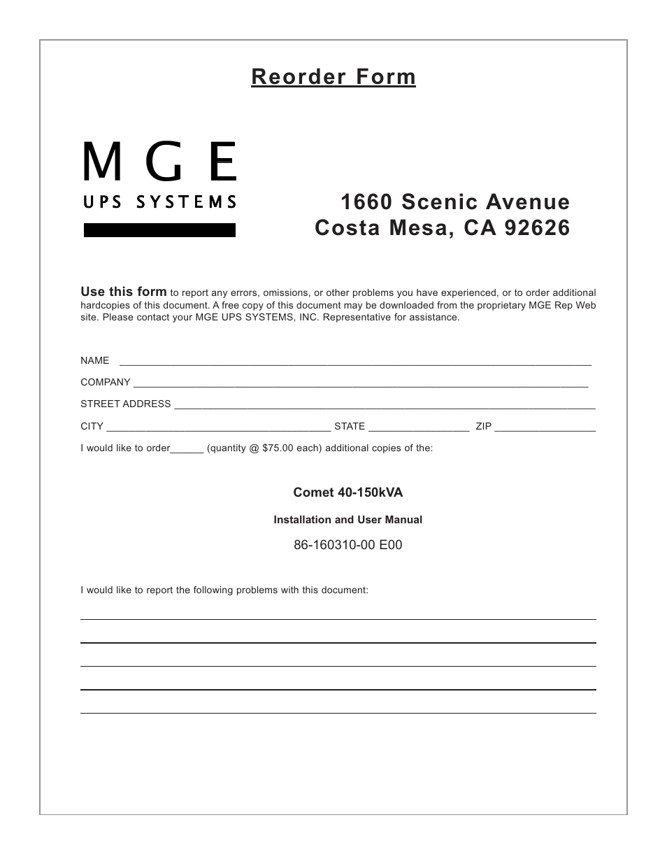 MGE UPS Systems 40-150kVA User Manual | Page 53 / 56