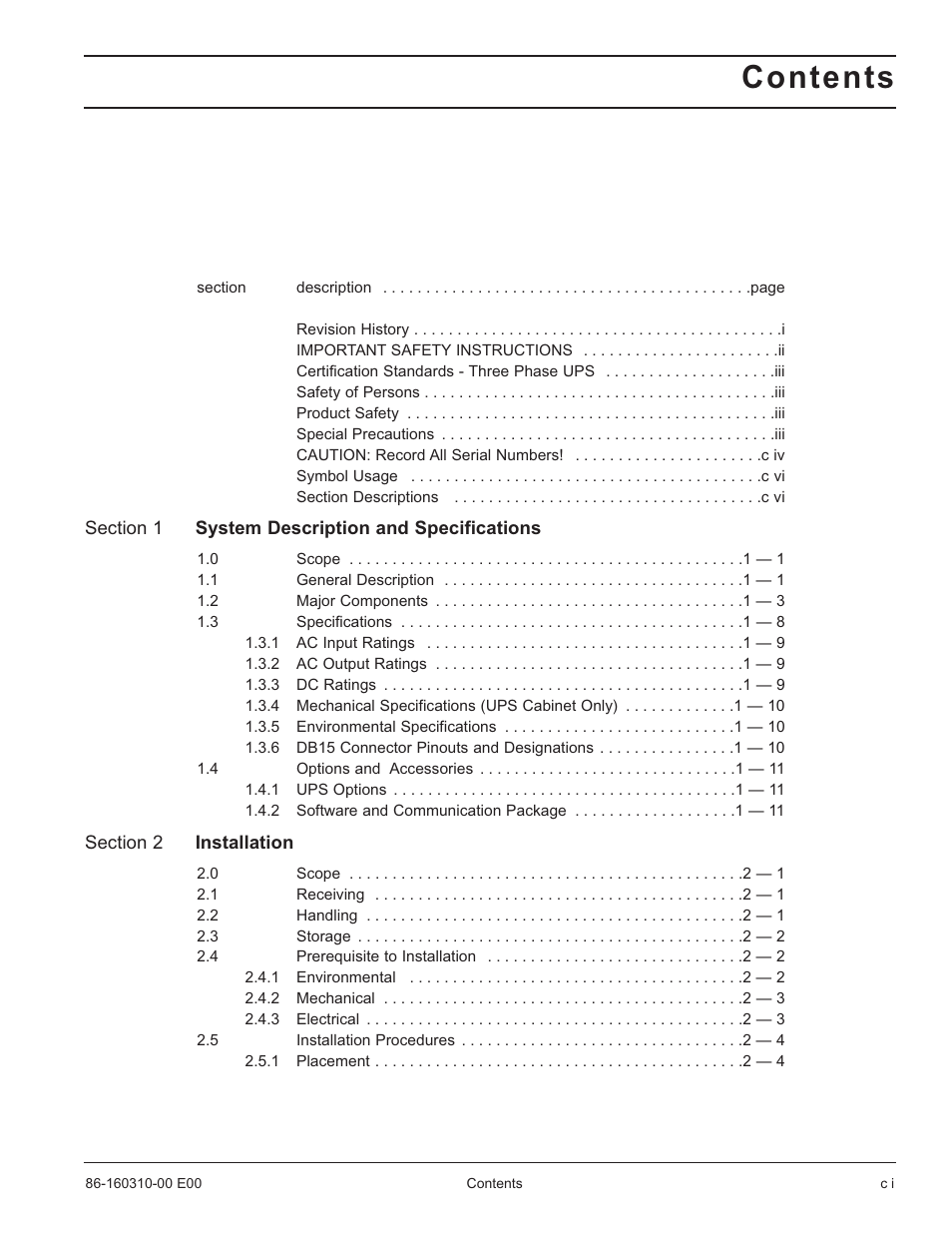 MGE UPS Systems 40-150kVA User Manual | Page 7 / 56