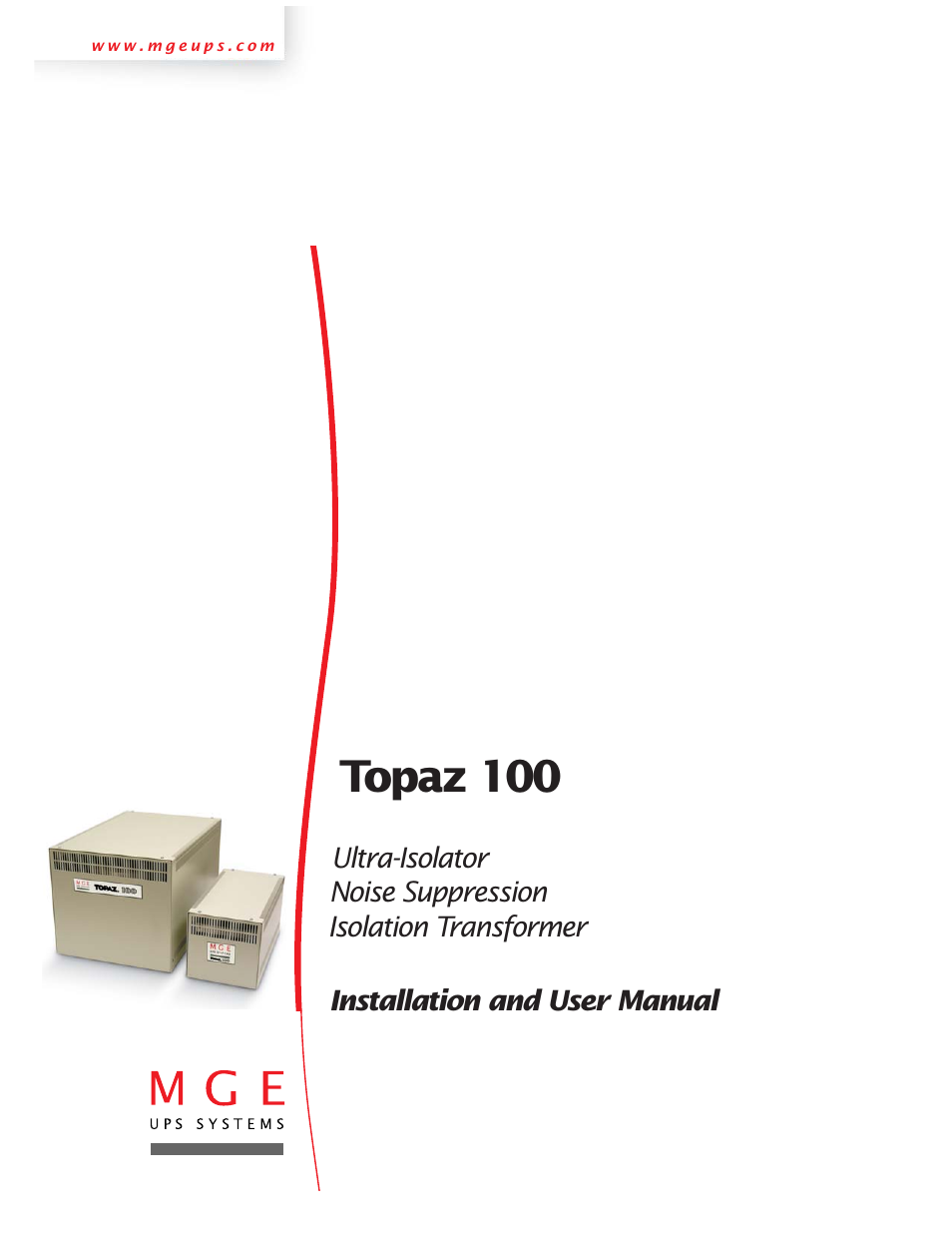 MGE UPS Systems 100 User Manual | 32 pages