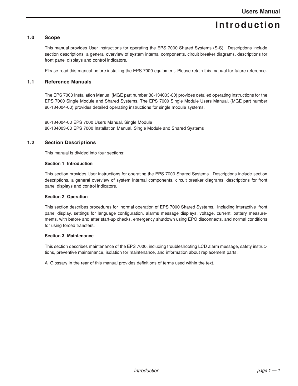 MGE UPS Systems EPS 7000 User Manual | Page 11 / 62
