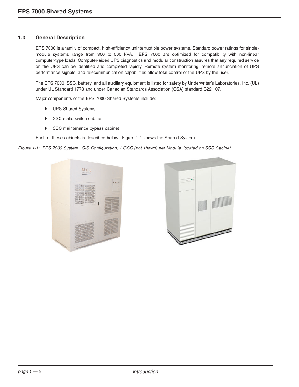 Eps 7000 shared systems | MGE UPS Systems EPS 7000 User Manual | Page 12 / 62