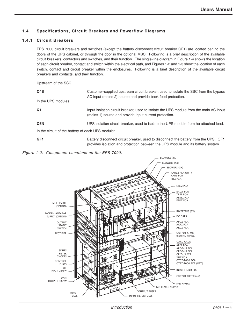 Users manual, Introduction | MGE UPS Systems EPS 7000 User Manual | Page 13 / 62