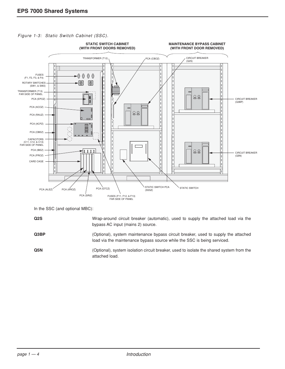 Eps 7000 shared systems, Introduction, Page 1 — 4 ups bypass ups bypass | MGE UPS Systems EPS 7000 User Manual | Page 14 / 62