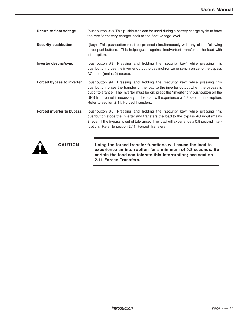 Users manual | MGE UPS Systems EPS 7000 User Manual | Page 27 / 62