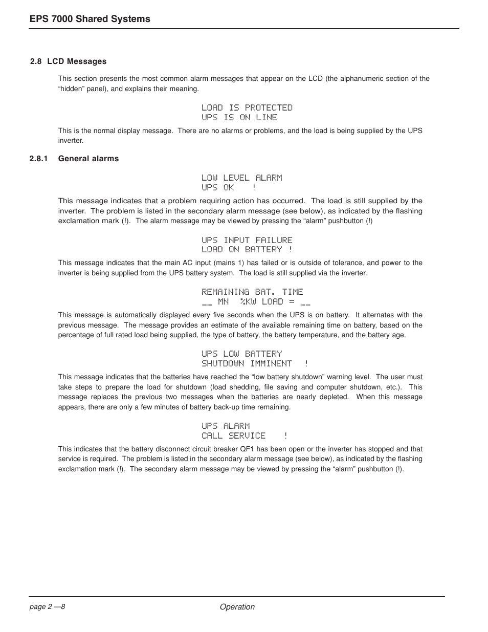 MGE UPS Systems EPS 7000 User Manual | Page 36 / 62