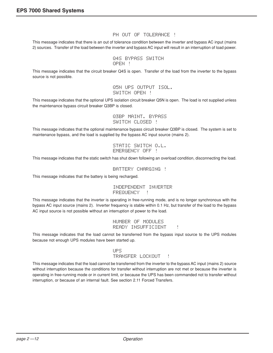 MGE UPS Systems EPS 7000 User Manual | Page 40 / 62