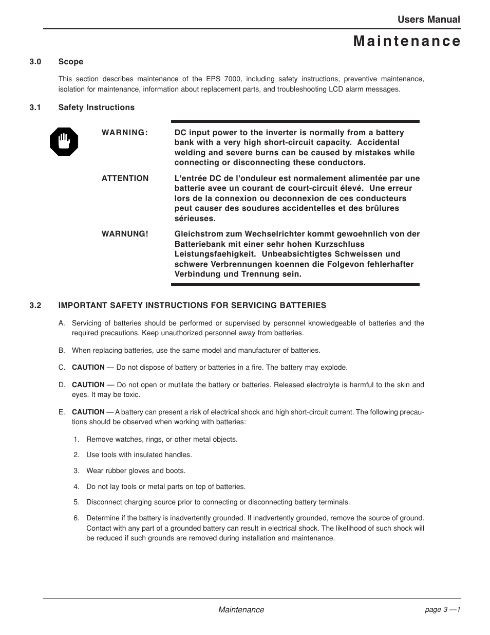 MGE UPS Systems EPS 7000 User Manual | Page 49 / 62
