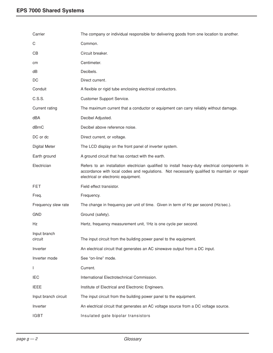 Eps 7000 shared systems | MGE UPS Systems EPS 7000 User Manual | Page 54 / 62