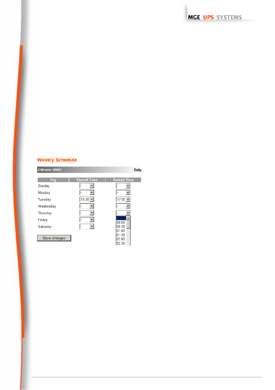 Ups weekly schedule programming, Network management cards, User manual | MGE UPS Systems 66074 User Manual | Page 18 / 69