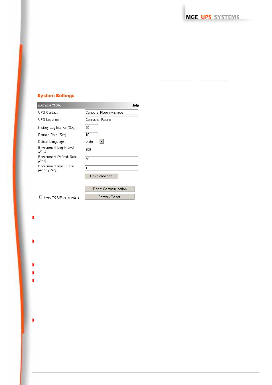 System, E on the, Network management cards | User manual | MGE UPS Systems 66074 User Manual | Page 33 / 69