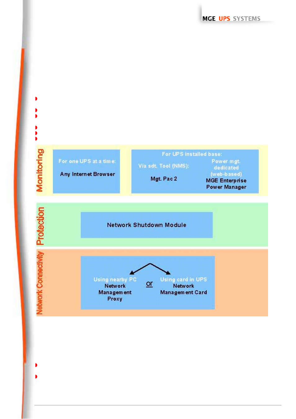 Mge network solution, Ntroduction, Connecting the ups to the network | The network management card or proxy, Network management cards, User manual, 1 mge network solution | MGE UPS Systems 66074 User Manual | Page 4 / 69