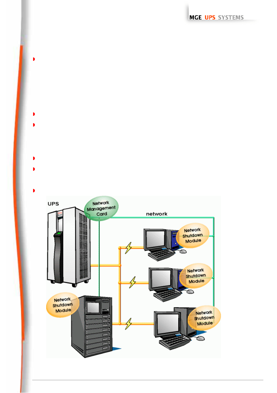 Protecting the computers / servers, Monitoring the upss over the network, Network management cards | User manual | MGE UPS Systems 66074 User Manual | Page 5 / 69