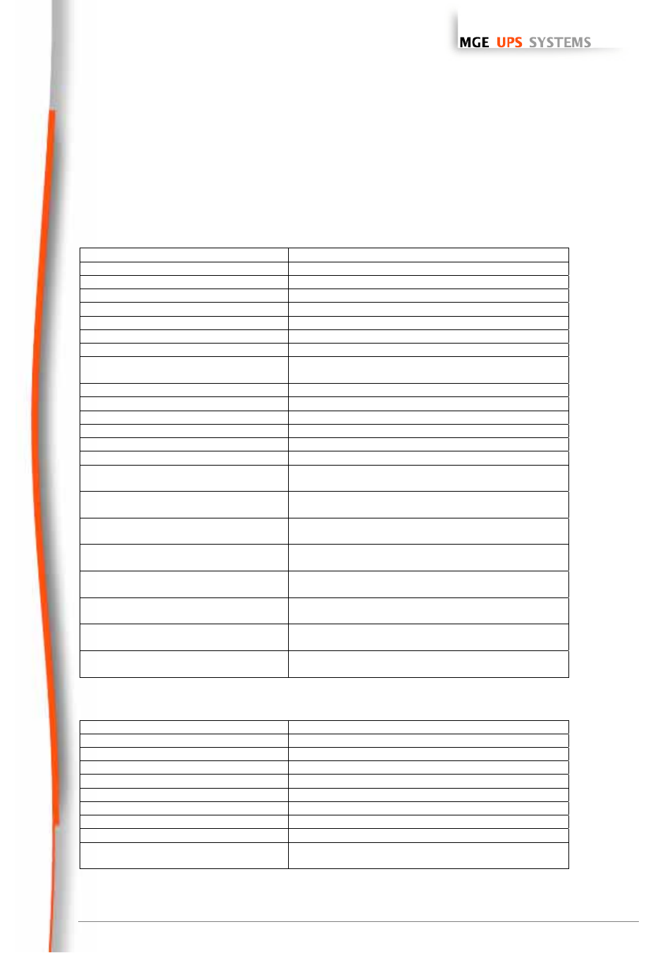 Appendices, Ables of alarms and events, Alarm table | Ups event table, In the, Appendix, Network management cards, User manual, 8 appendices | MGE UPS Systems 66074 User Manual | Page 63 / 69