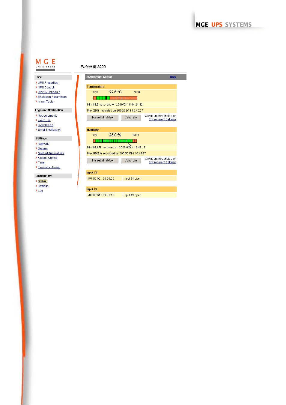 Environment status, 2 environment status | MGE UPS Systems 66102 User Manual | Page 42 / 63