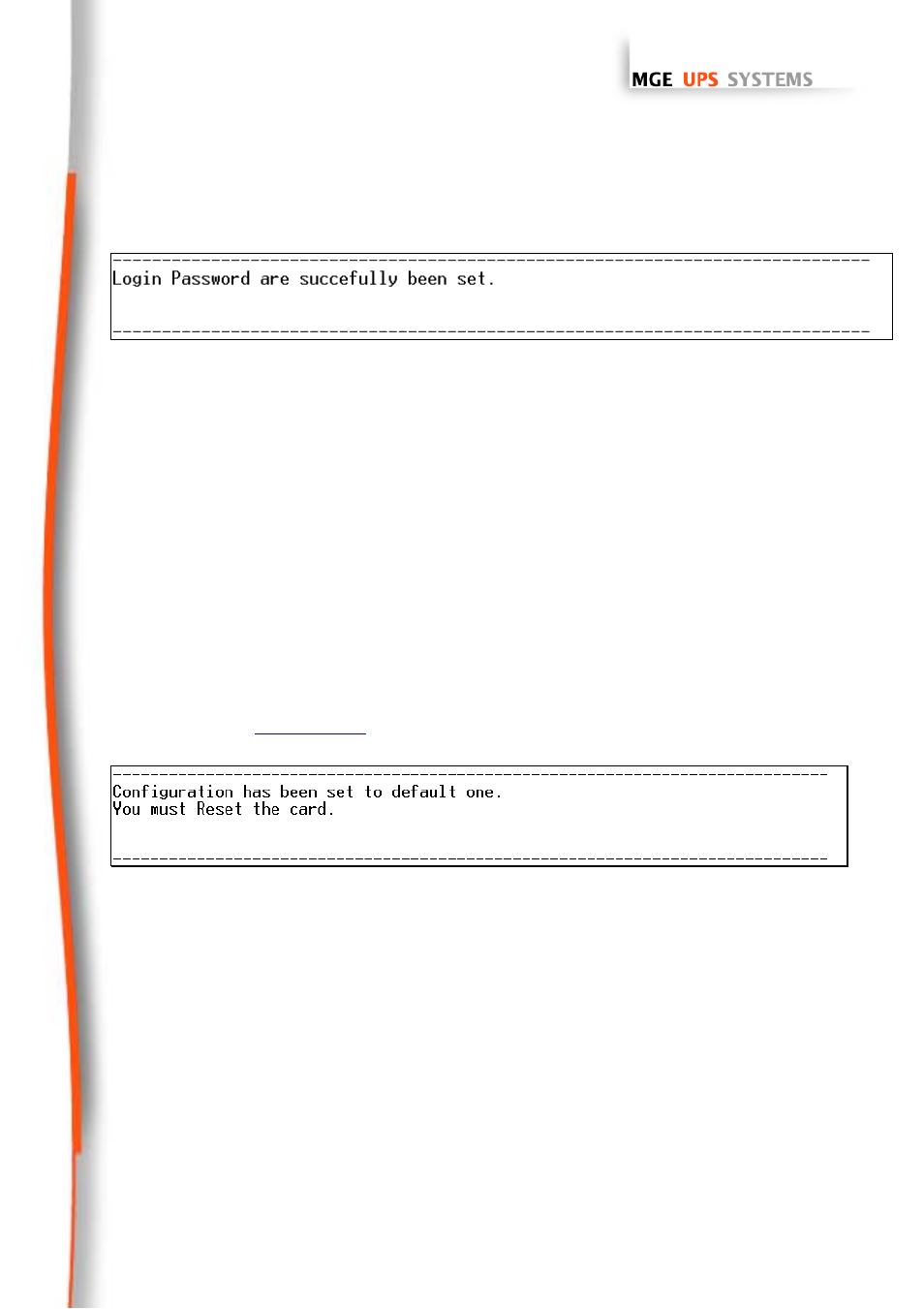 Choice 4: return to default configuration, Hoice, Eturn to | Efault, Onfiguration, 4 choice 4: return to default configuration | MGE UPS Systems 66102 User Manual | Page 53 / 63