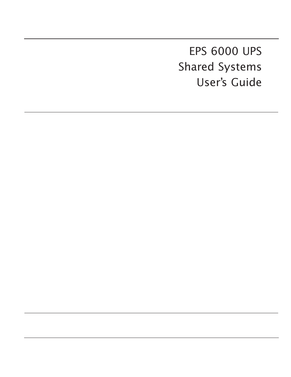 Eps 6000 ups shared systems user’s guide | MGE UPS Systems EPS 6000 User Manual | Page 4 / 84