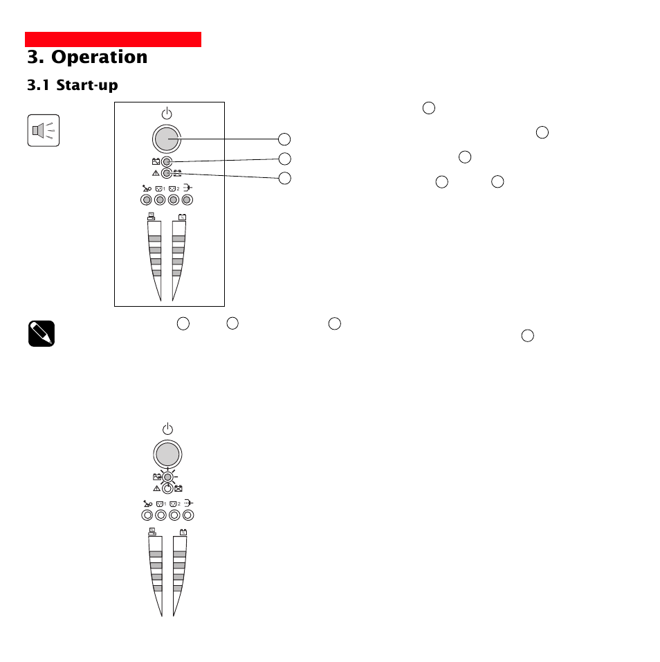 Operation, 1 start-up | MGE UPS Systems 3000 User Manual | Page 16 / 32