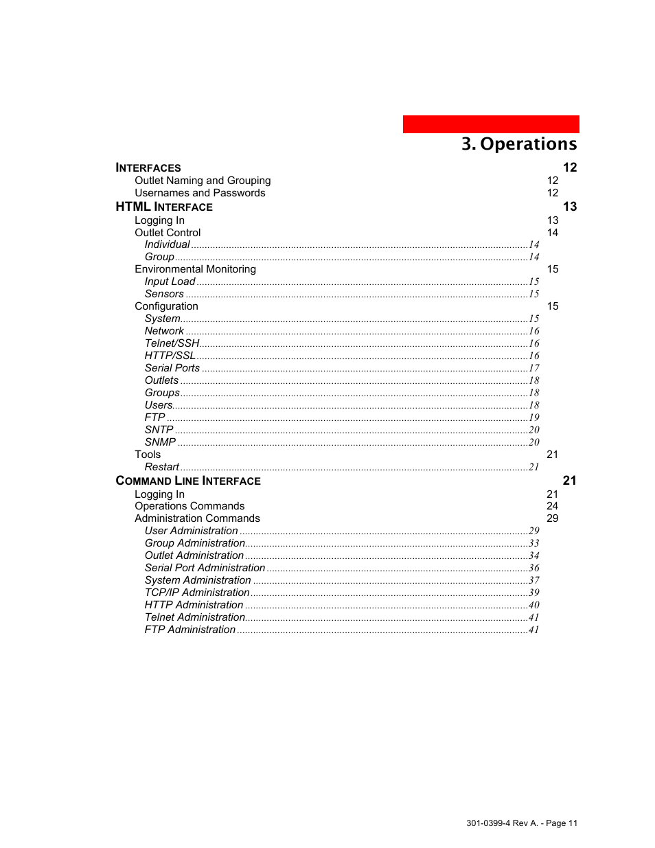Operations | MGE UPS Systems Switched PDU User Manual | Page 11 / 62
