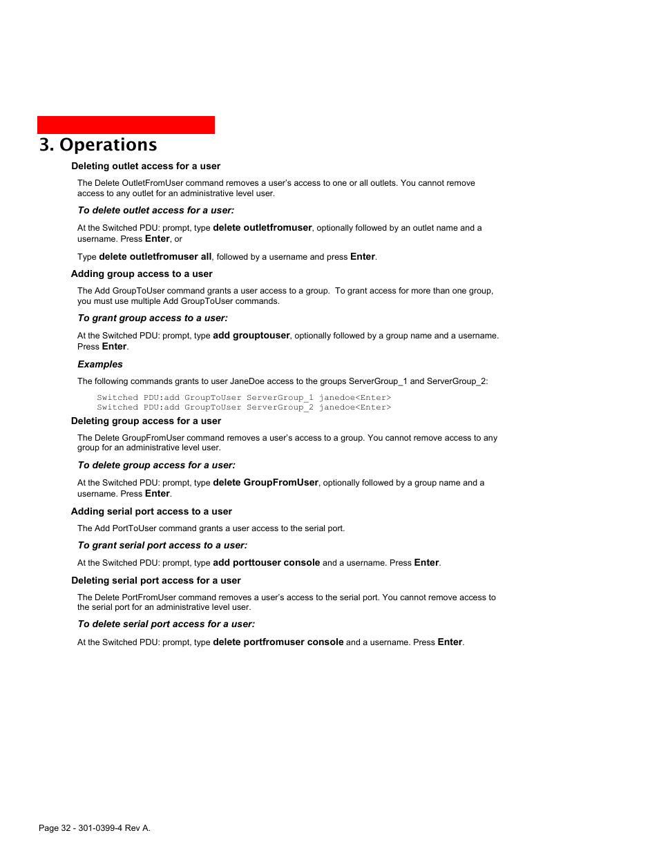 Operations | MGE UPS Systems Switched PDU User Manual | Page 32 / 62