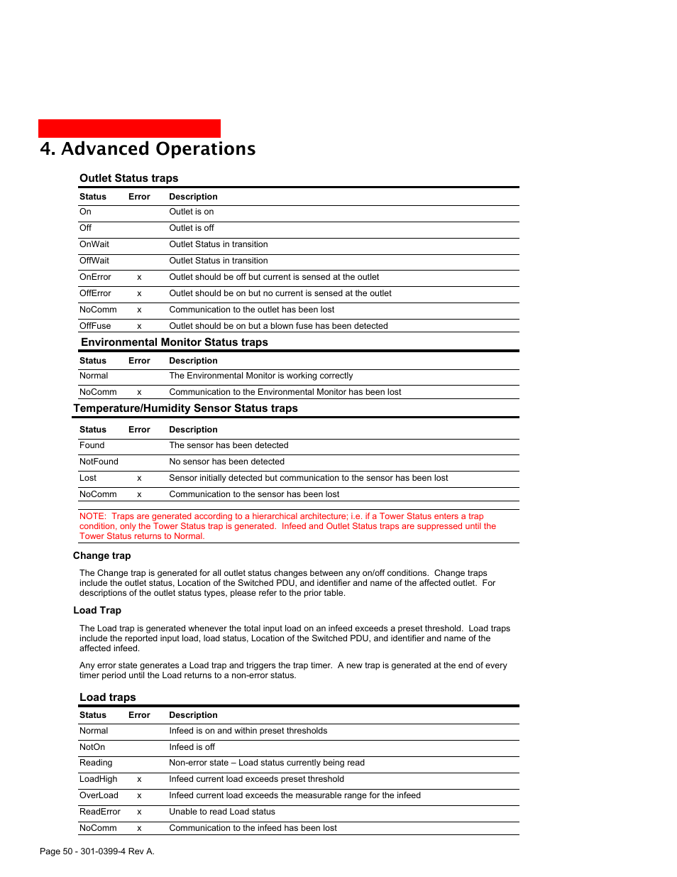 Advanced operations | MGE UPS Systems Switched PDU User Manual | Page 50 / 62