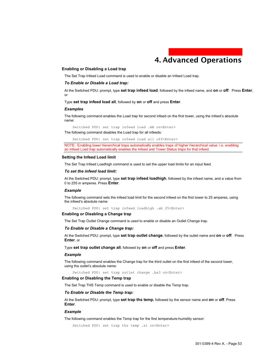 Advanced operations | MGE UPS Systems Switched PDU User Manual | Page 53 / 62