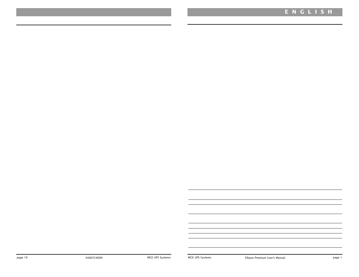 MGE UPS Systems UPS 500 User Manual | Page 2 / 22