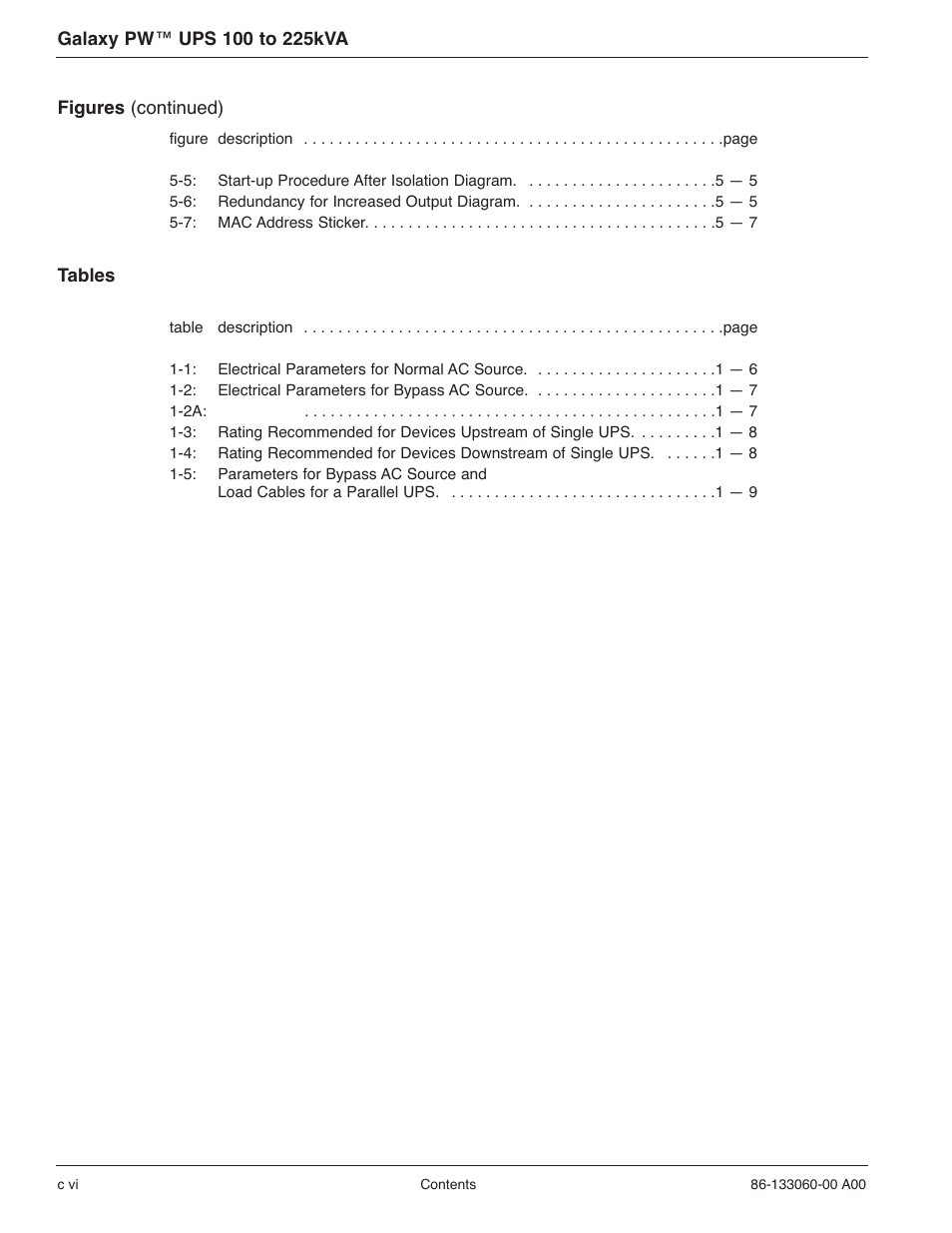 MGE UPS Systems GALAXY PW 225KVA User Manual | Page 12 / 104