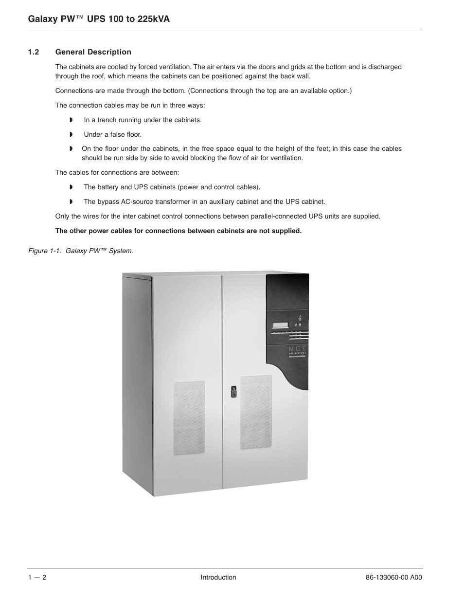 MGE UPS Systems GALAXY PW 225KVA User Manual | Page 14 / 104