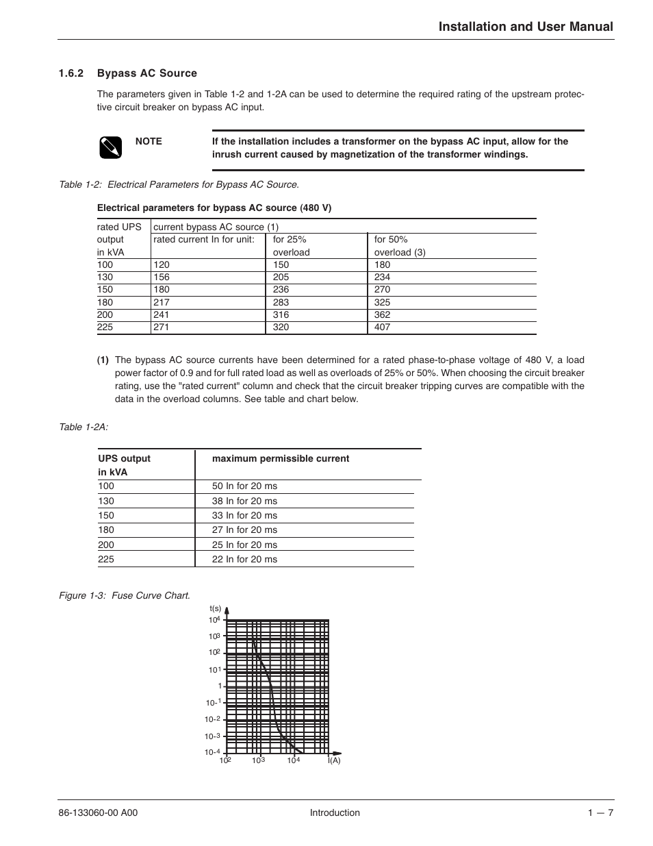 Installation and user manual | MGE UPS Systems GALAXY PW 225KVA User Manual | Page 19 / 104
