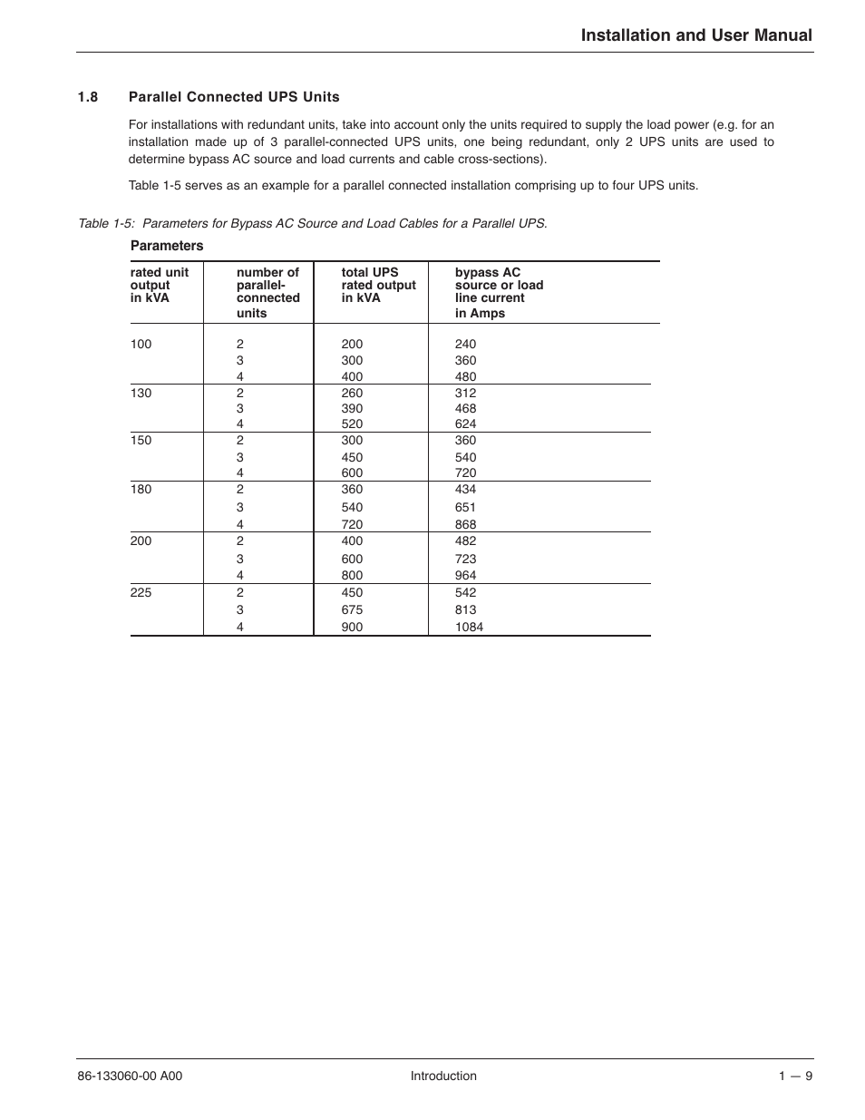 Installation and user manual | MGE UPS Systems GALAXY PW 225KVA User Manual | Page 21 / 104