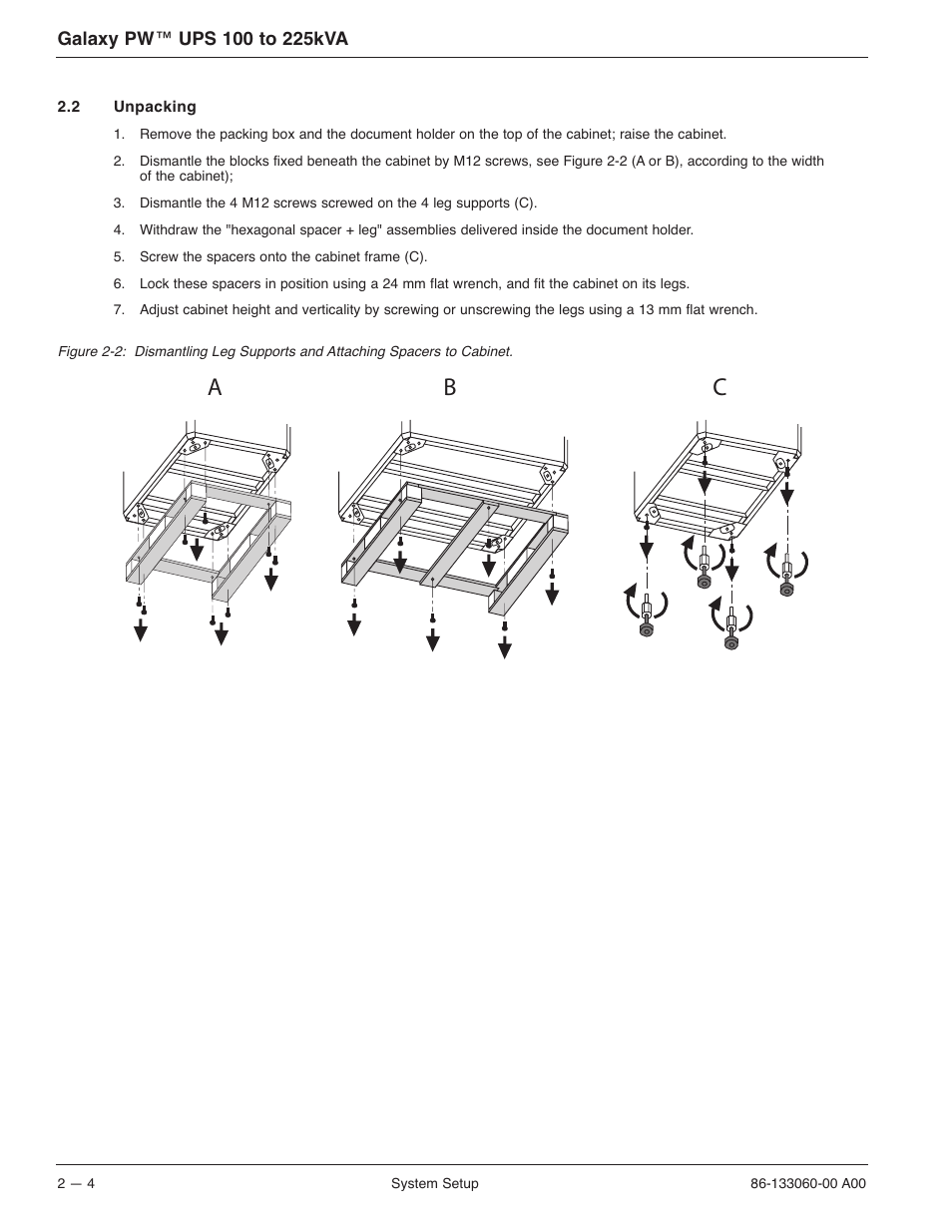 Ab c | MGE UPS Systems GALAXY PW 225KVA User Manual | Page 26 / 104