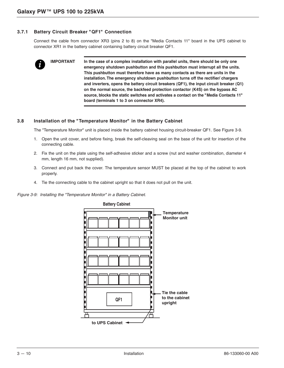 MGE UPS Systems GALAXY PW 225KVA User Manual | Page 44 / 104