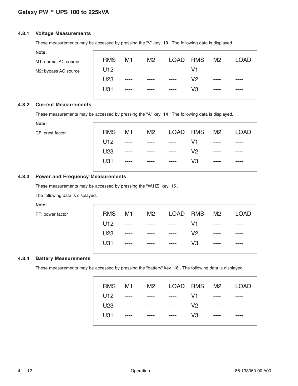 MGE UPS Systems GALAXY PW 225KVA User Manual | Page 60 / 104