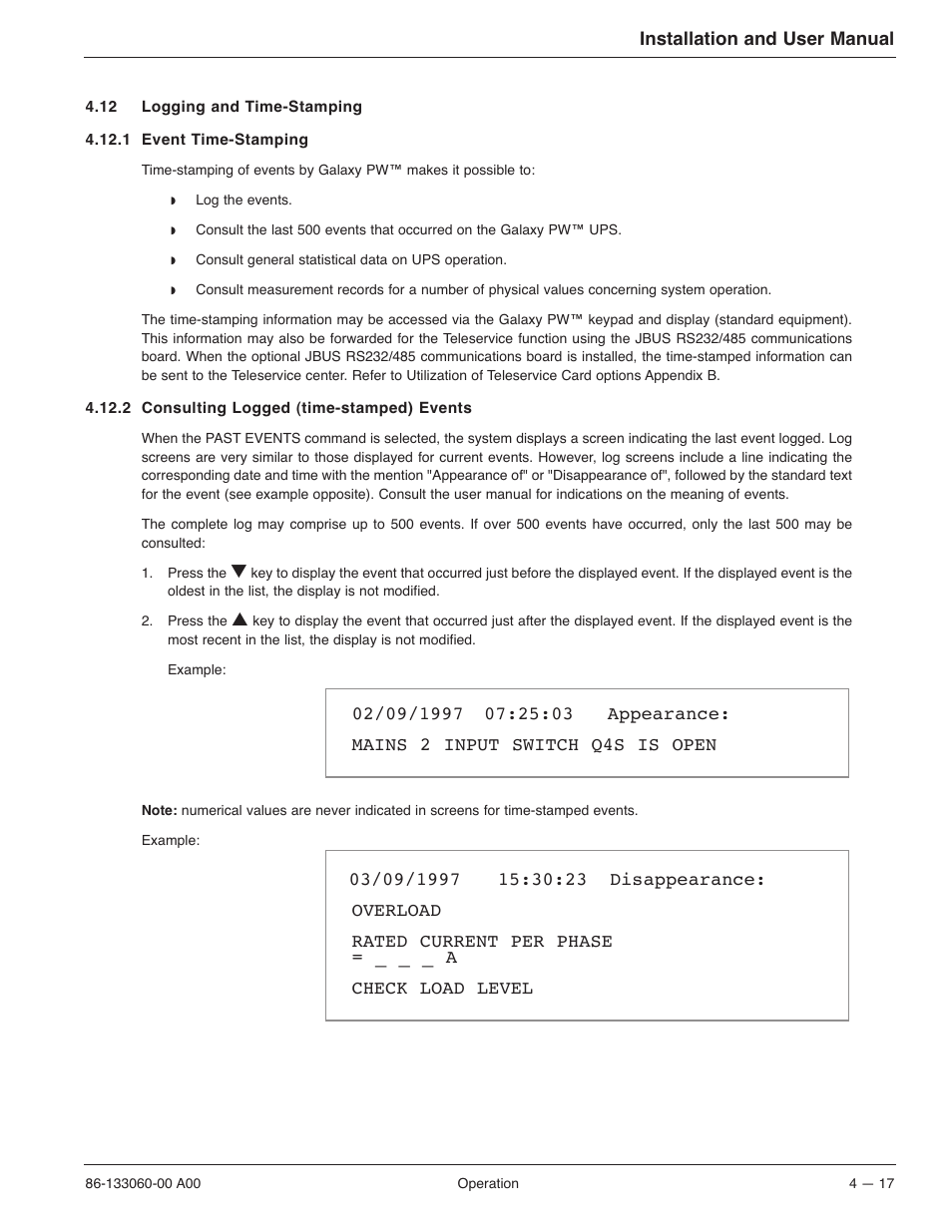 MGE UPS Systems GALAXY PW 225KVA User Manual | Page 65 / 104