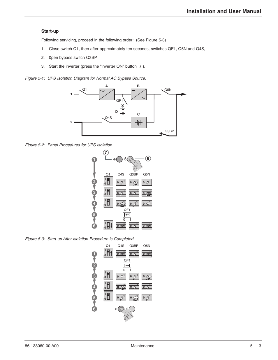 Installation and user manual, Start-up | MGE UPS Systems GALAXY PW 225KVA User Manual | Page 73 / 104