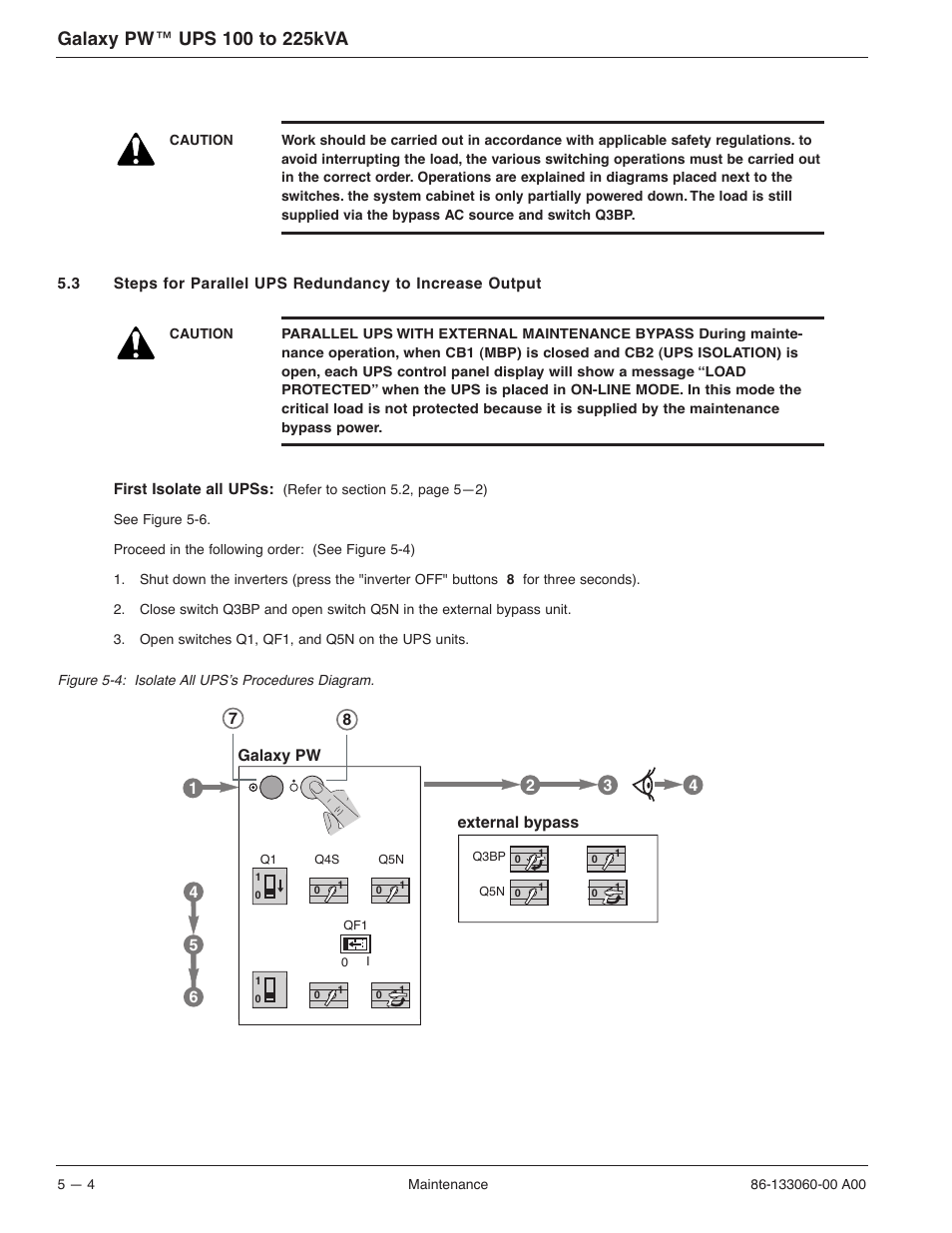 MGE UPS Systems GALAXY PW 225KVA User Manual | Page 74 / 104