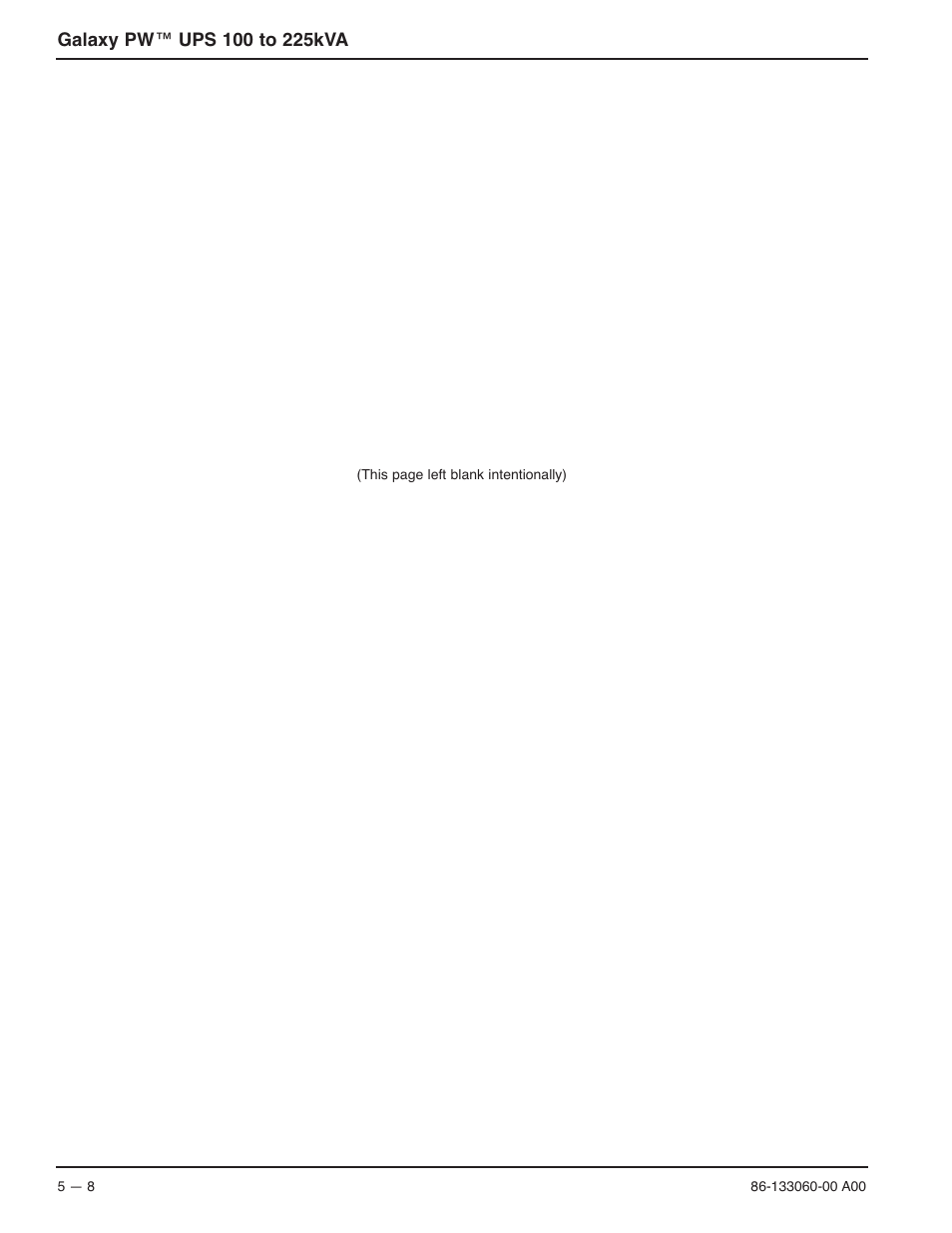 MGE UPS Systems GALAXY PW 225KVA User Manual | Page 78 / 104